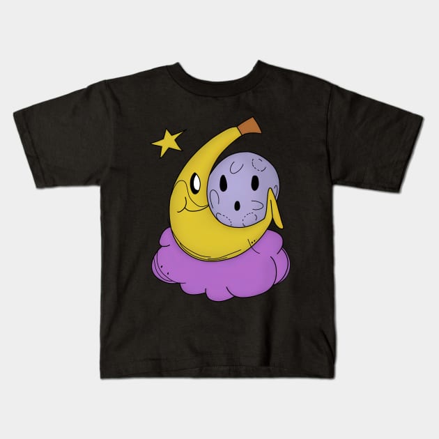 Banana Hanging with Moon Kids T-Shirt by pako-valor